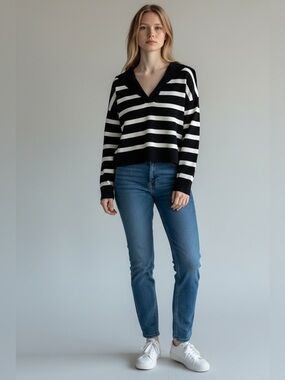 Cyrus Stripe Hooded Knit Sweater